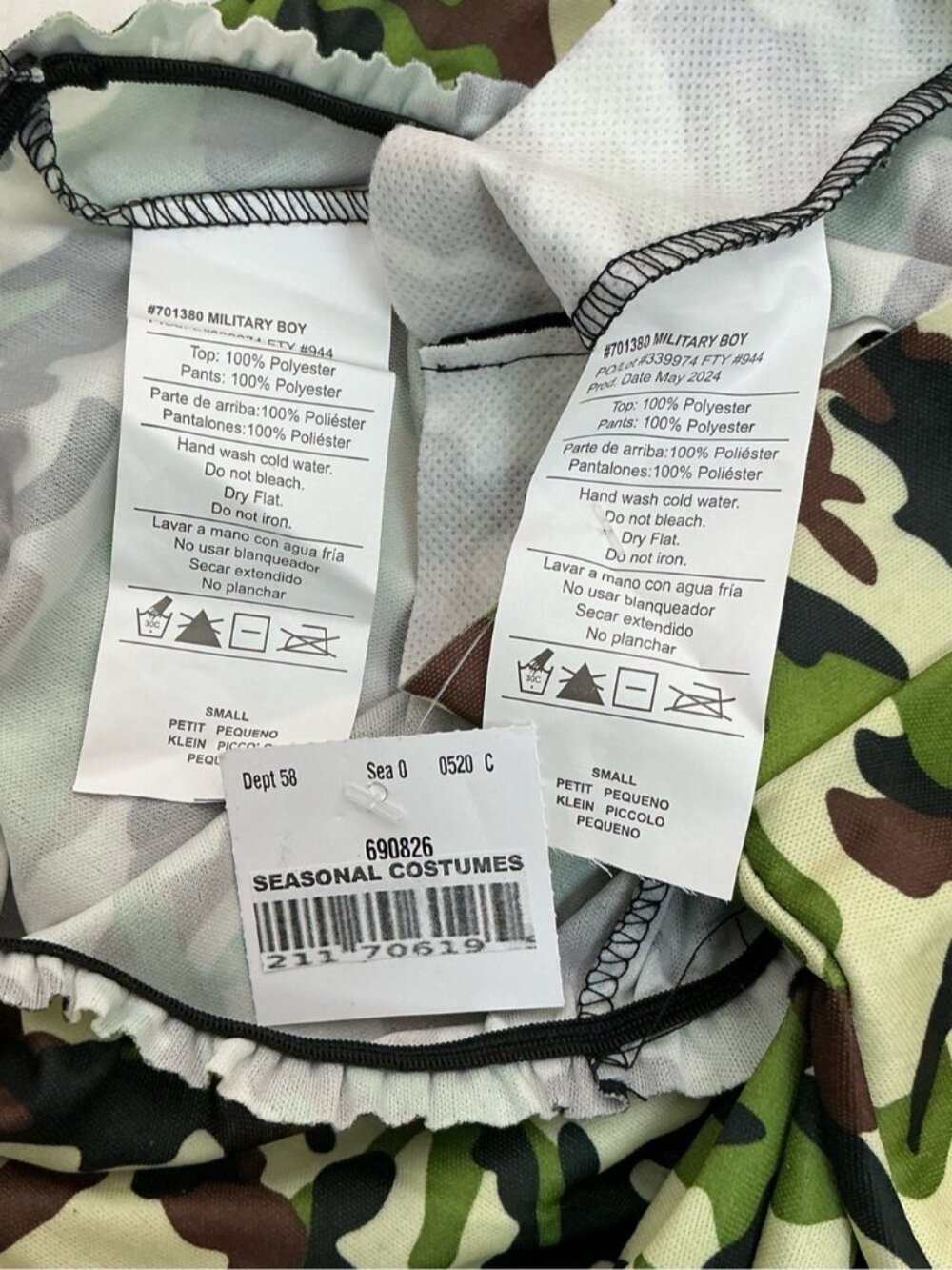 Army Costume Military Camouflage  3 piece Complete Set Children Small 6/7 - Picture 15 of 16
